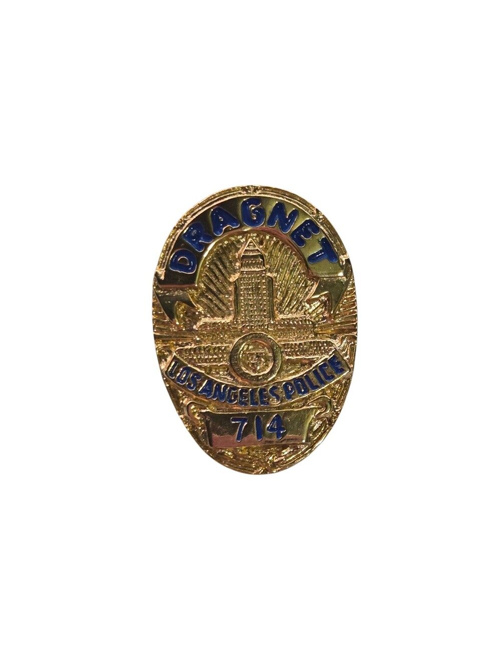 DRAGNET Movie Promo Los Angeles Police 714 Gold Tone Pin, 1987 Universal Studios